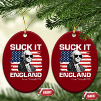 Funny George Washington Ceramic Ornament Suck It England Bold Patriotic 4th of July 1776 - Wonder Print Shop