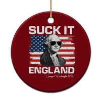 Funny George Washington Ceramic Ornament Suck It England Bold Patriotic 4th of July 1776 - Wonder Print Shop