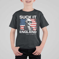 Funny George Washington T Shirt For Kid Suck It England Bold Patriotic 4th of July 1776
