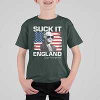 Funny George Washington T Shirt For Kid Suck It England Bold Patriotic 4th of July 1776