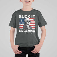 Funny George Washington T Shirt For Kid Suck It England Bold Patriotic 4th of July 1776