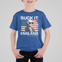 Funny George Washington T Shirt For Kid Suck It England Bold Patriotic 4th of July 1776