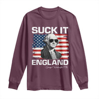 Funny George Washington Long Sleeve Shirt Suck It England Bold Patriotic 4th of July 1776