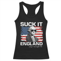 Funny George Washington Racerback Tank Top Suck It England Bold Patriotic 4th of July 1776