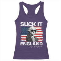 Funny George Washington Racerback Tank Top Suck It England Bold Patriotic 4th of July 1776
