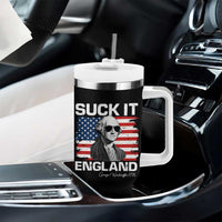 Funny George Washington Tumbler With Handle Suck It England Bold Patriotic 4th of July 1776