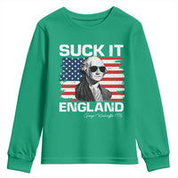Funny George Washington Youth Sweatshirt Suck It England Bold Patriotic 4th of July 1776