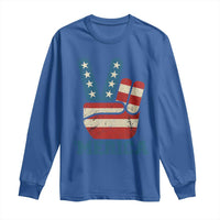Vintage ‘Merica Peace Sign Long Sleeve Shirt Retro Patriotic 4th of July USA Flag