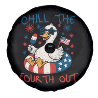 Funny Goose 4th of July Spare Tire Cover Chill the Fourth Out Patriotic Humor with Summer Vibes