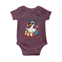 Funny Goose 4th of July Baby Onesie Chill the Fourth Out Patriotic Humor with Summer Vibes