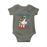 Funny Goose 4th of July Baby Onesie Chill the Fourth Out Patriotic Humor with Summer Vibes