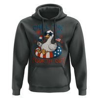Funny Goose 4th of July Hoodie Chill the Fourth Out Patriotic Humor with Summer Vibes