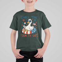 Funny Goose 4th of July T Shirt For Kid Chill the Fourth Out Patriotic Humor with Summer Vibes