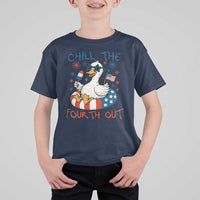 Funny Goose 4th of July T Shirt For Kid Chill the Fourth Out Patriotic Humor with Summer Vibes