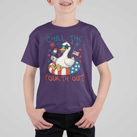 Funny Goose 4th of July T Shirt For Kid Chill the Fourth Out Patriotic Humor with Summer Vibes