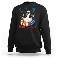 Funny Goose 4th of July Sweatshirt Chill the Fourth Out Patriotic Humor with Summer Vibes