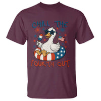Funny Goose 4th of July T Shirt Chill the Fourth Out Patriotic Humor with Summer Vibes