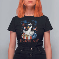 Funny Goose 4th of July T Shirt For Women Chill the Fourth Out Patriotic Humor with Summer Vibes