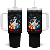 Funny Goose 4th of July Tumbler With Handle Chill the Fourth Out Patriotic Humor with Summer Vibes