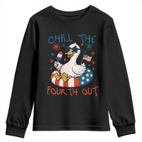 Funny Goose 4th of July Youth Sweatshirt Chill the Fourth Out Patriotic Humor with Summer Vibes