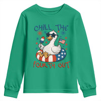 Funny Goose 4th of July Youth Sweatshirt Chill the Fourth Out Patriotic Humor with Summer Vibes