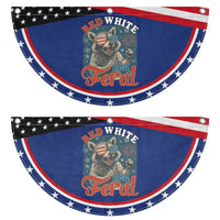 Red White and Feral Raccoon Patriotic Fan Flag Funny Fireworks Wild 4th of July Vibes