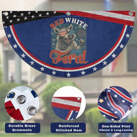 Red White and Feral Raccoon Patriotic Fan Flag Funny Fireworks Wild 4th of July Vibes