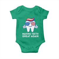 Funny Patriotic Dentist Baby Onesie Making Teeth Great Again America Oral Health Toothpaste Hair - Wonder Print Shop