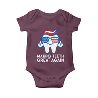 Funny Patriotic Dentist Baby Onesie Making Teeth Great Again America Oral Health Toothpaste Hair - Wonder Print Shop