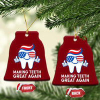Funny Patriotic Dentist Ceramic Ornament Making Teeth Great Again America Oral Health Toothpaste Hair - Wonder Print Shop