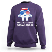 Funny Patriotic Dentist Sweatshirt Making Teeth Great Again America Oral Health Toothpaste Hair - Wonder Print Shop