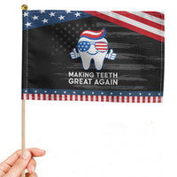 Funny Patriotic Dentist Patriotic Handheld Flag Making Teeth Great Again America Oral Health Toothpaste Hair