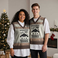 Operation Midnight Hammer Military V-Neck Knit Sweater Vest Tactical Warfare Jets Bombers - Wonder Print Shop