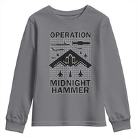 Operation Midnight Hammer Military Youth Sweatshirt Tactical Warfare Jets Bombers - Wonder Print Shop