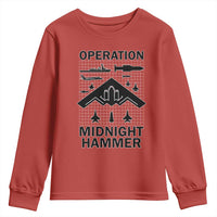 Operation Midnight Hammer Military Youth Sweatshirt Tactical Warfare Jets Bombers - Wonder Print Shop