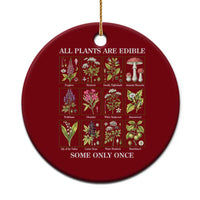 Vintage Botanical Poison Chart Graphic Ceramic Ornament All Plants Are Edible Some Only Once