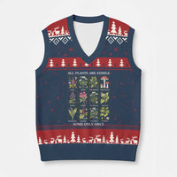 Vintage Botanical Poison Chart Graphic V-Neck Knit Sweater Vest All Plants Are Edible Some Only Once