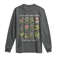 Vintage Botanical Poison Chart Graphic Long Sleeve Shirt All Plants Are Edible Some Only Once