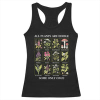Vintage Botanical Poison Chart Graphic Racerback Tank Top All Plants Are Edible Some Only Once