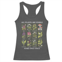 Vintage Botanical Poison Chart Graphic Racerback Tank Top All Plants Are Edible Some Only Once