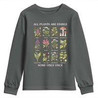 Vintage Botanical Poison Chart Graphic Youth Sweatshirt All Plants Are Edible Some Only Once
