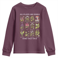 Vintage Botanical Poison Chart Graphic Youth Sweatshirt All Plants Are Edible Some Only Once