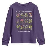 Vintage Botanical Poison Chart Graphic Youth Sweatshirt All Plants Are Edible Some Only Once