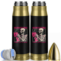 Funny Breast Cancer Skeleton Drinking Coffee Bullet Tumbler Surviving Purely Out Of Spite Pink Ribbon Warrior