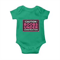Funny Breast Cancer Surgery Mastectomy Baby Onesie Caution Boobs Under Construction Pink Ribbon Warrior