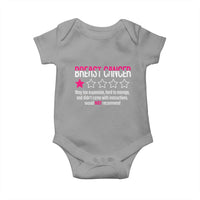 Funny Breast Cancer One Star Review Baby Onesie Would Not Recommend Breast Cancer Warrior