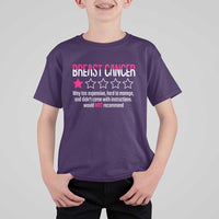Funny Breast Cancer One Star Review T Shirt For Kid Would Not Recommend Breast Cancer Warrior