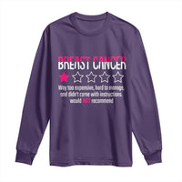 Funny Breast Cancer One Star Review Long Sleeve Shirt Would Not Recommend Breast Cancer Warrior