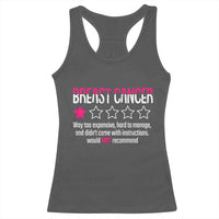 Funny Breast Cancer One Star Review Racerback Tank Top Would Not Recommend Breast Cancer Warrior