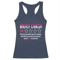 Funny Breast Cancer One Star Review Racerback Tank Top Would Not Recommend Breast Cancer Warrior